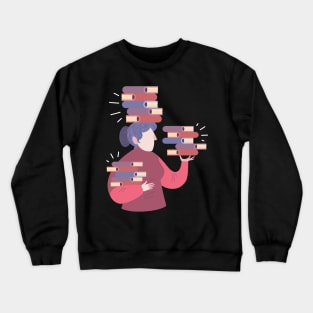 Book Lady Librarian Crewneck Sweatshirt